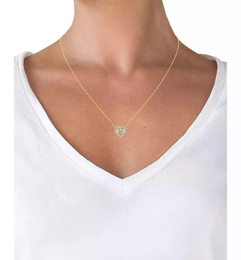 Macy
s Diamond Heart 18" Pendant Necklace (1/4 ct. t.w.) in 14k Two-Tone Gold 2