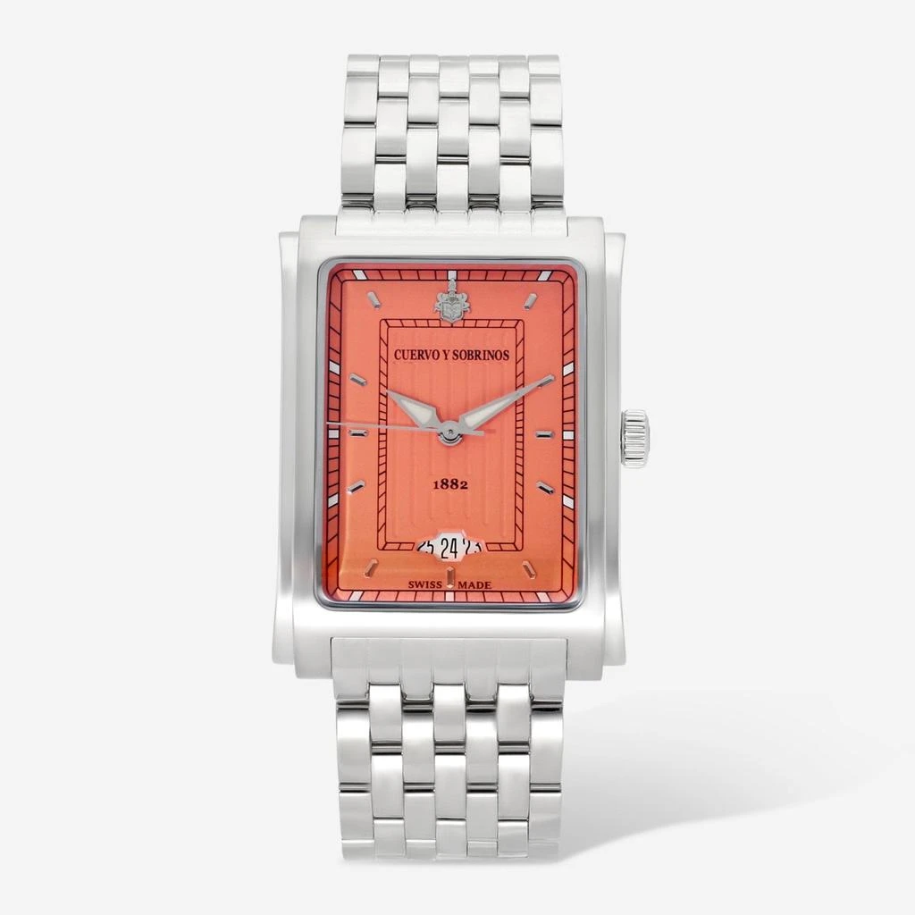 CUERVO Y SOBRINOS Cuervo Y Sobrinos Prominente Caramelo Stainless Steel 32 x 43mm Automatic Men's Watch 1015.1OR-B 1