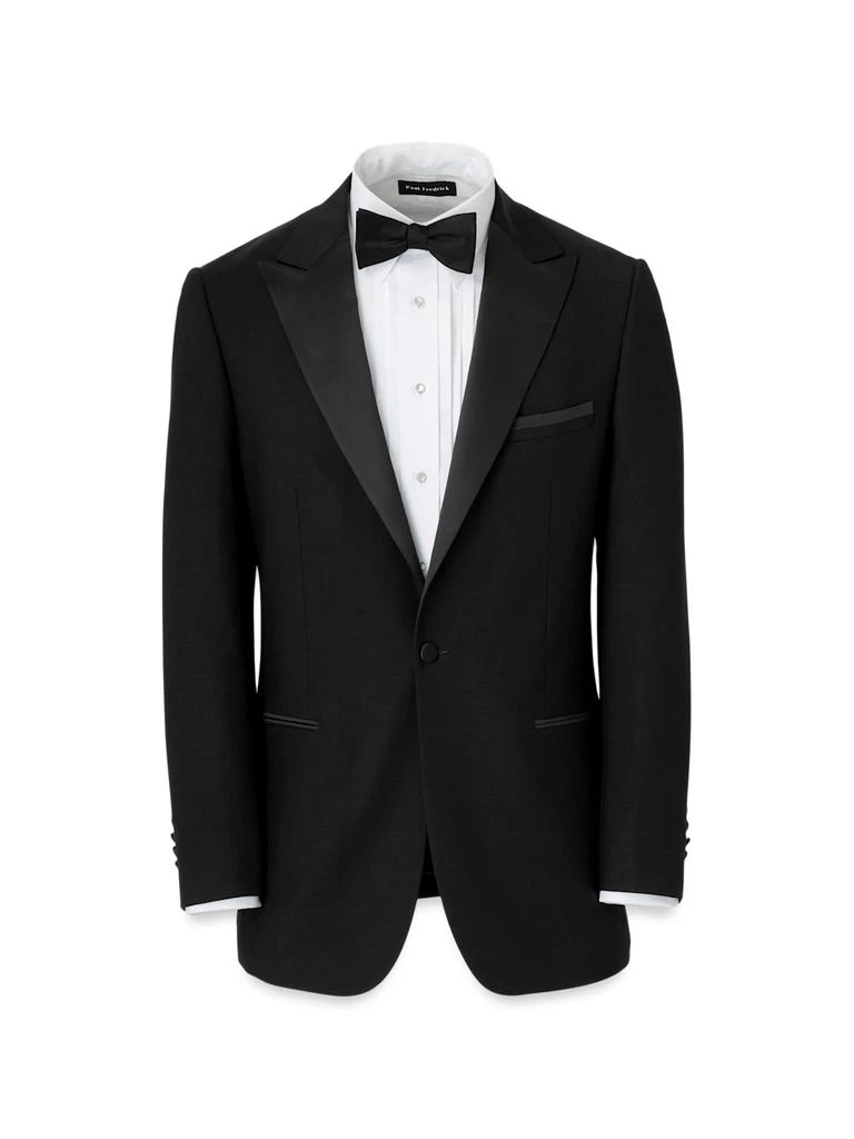 Paul Fredrick Wool Stretch Single Breasted Peak Lapel Tuxedo Jacket