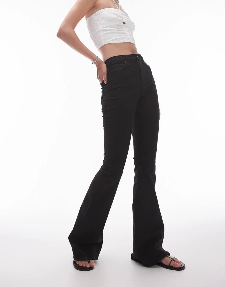 Topshop Tall Topshop Tall high rise Jamie flare jeans in black 4