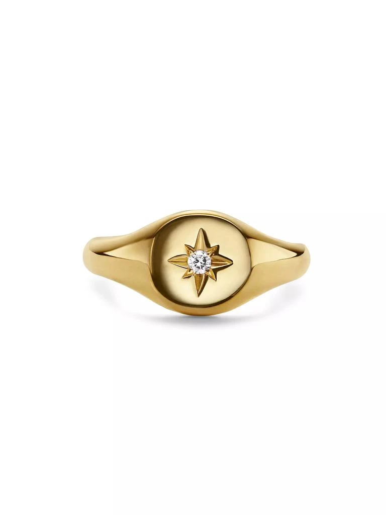 David Yurman Cable Collectibles Starset Pinky Ring In 18K Yellow Gold 5