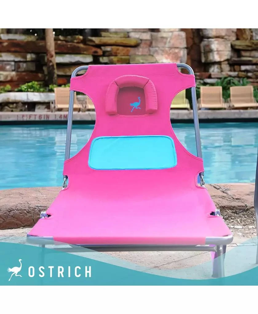 Ostrich Ladies Comfort Lounger, Portable Beach Camping Pool Tanning Chair, Pink 3