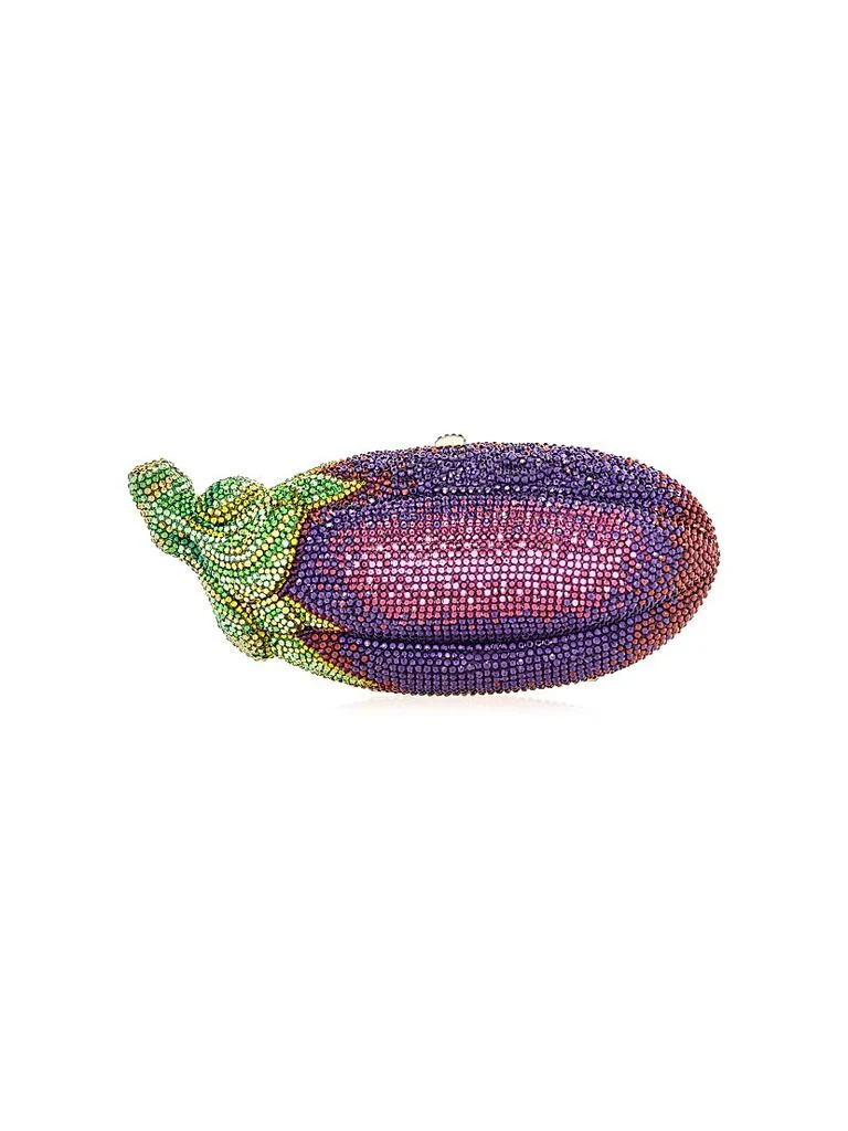 Judith Leiber Eggplant Crystal-Embellished Clutch 1