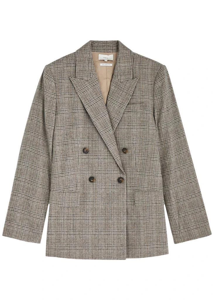 Vince Plaid double-breasted wool-blend blazer 1