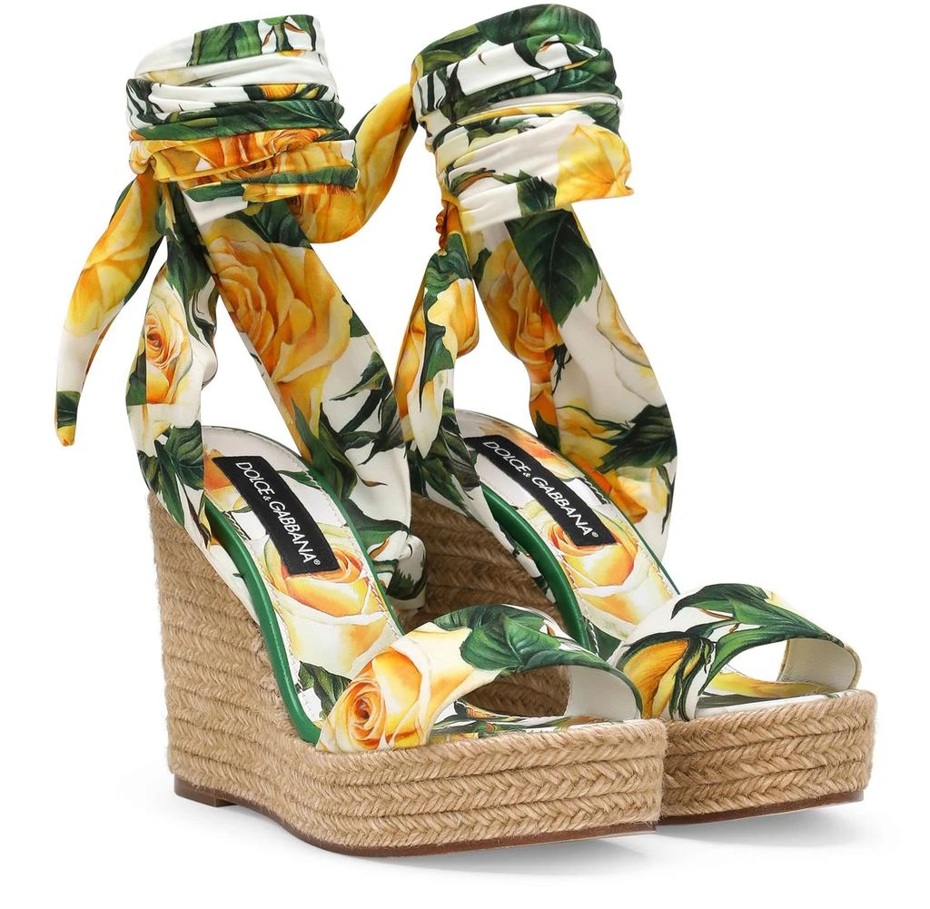 Dolce & Gabbana Printed charmeuse wedge 3
