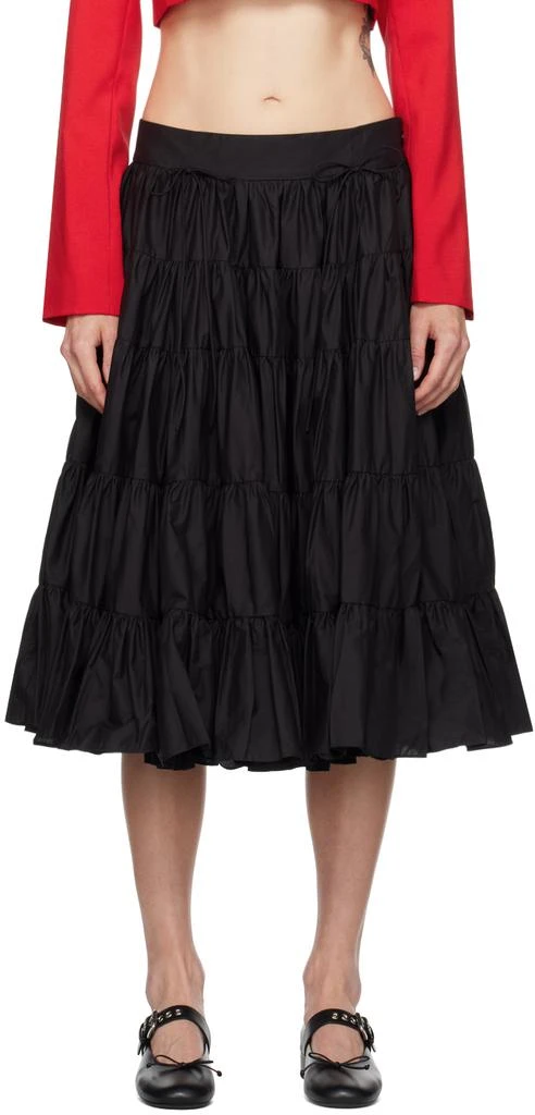 Sandy Liang Black Hetti Midi Skirt 1