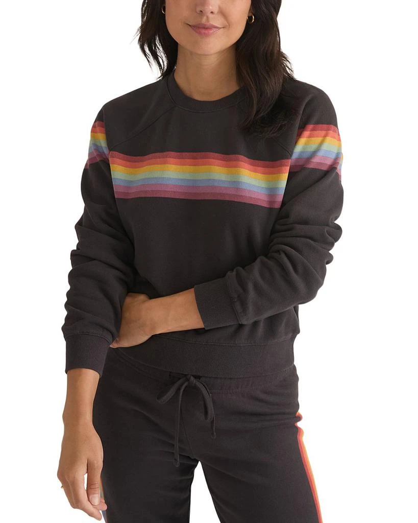 Marine Layer Anytime Rainbow Striped Sweatshirt 1