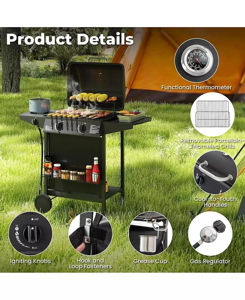 Ecooso 30 000 BTU Outdoor Burner Propane Gas Grill on Wheel 8