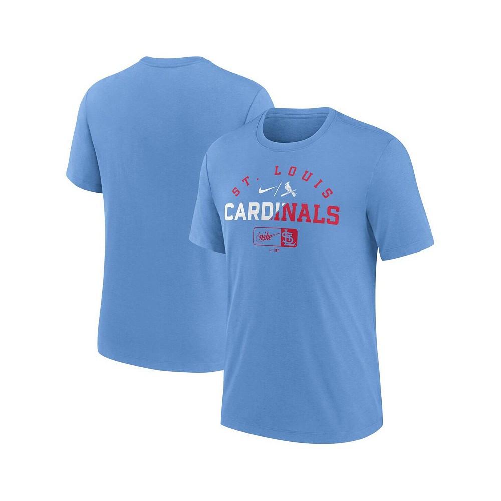 Nike Men's Light Blue St. Louis Cardinals Rewind Review Slash Tri-Blend T-shirt