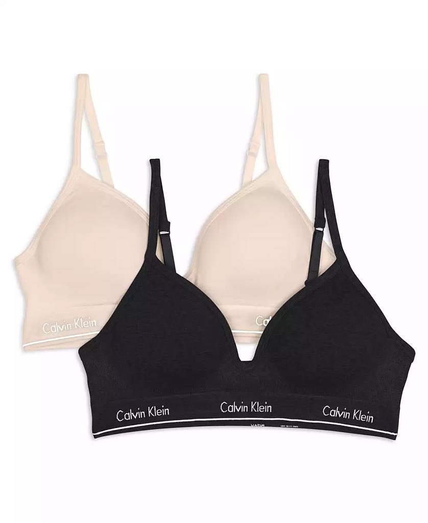 Calvin Klein Girls 7-16 Seamless Hybrid Bra, 2-Pack