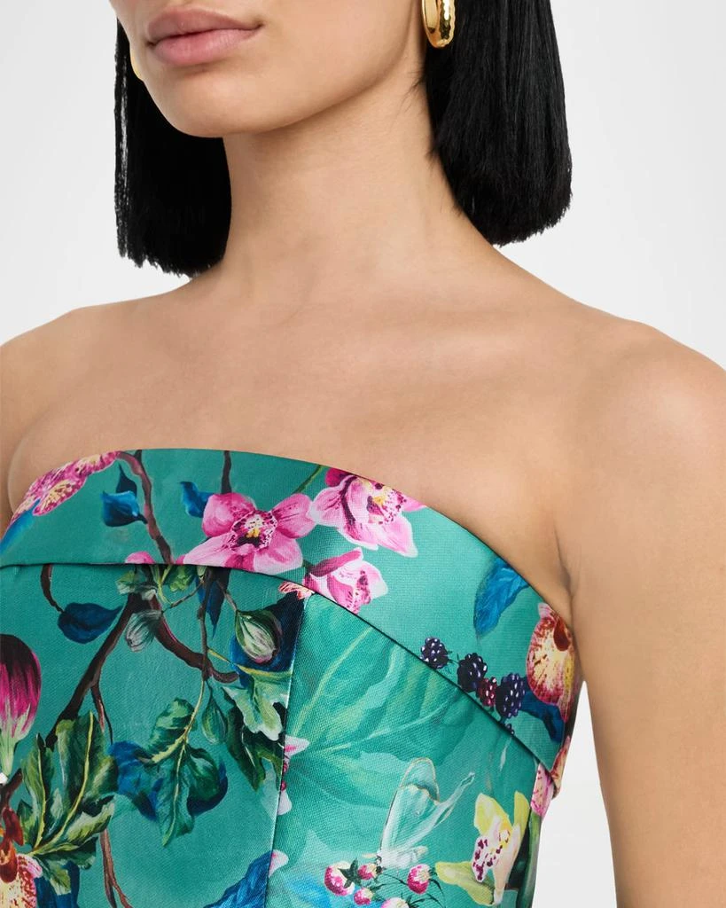 Theia Lulu Floral-Print Mikado Column Gown 5