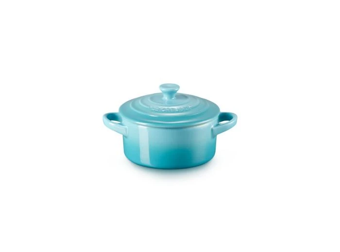 Le Creuset Mini cocotte 10cm en céramique bleu caraïbes 1