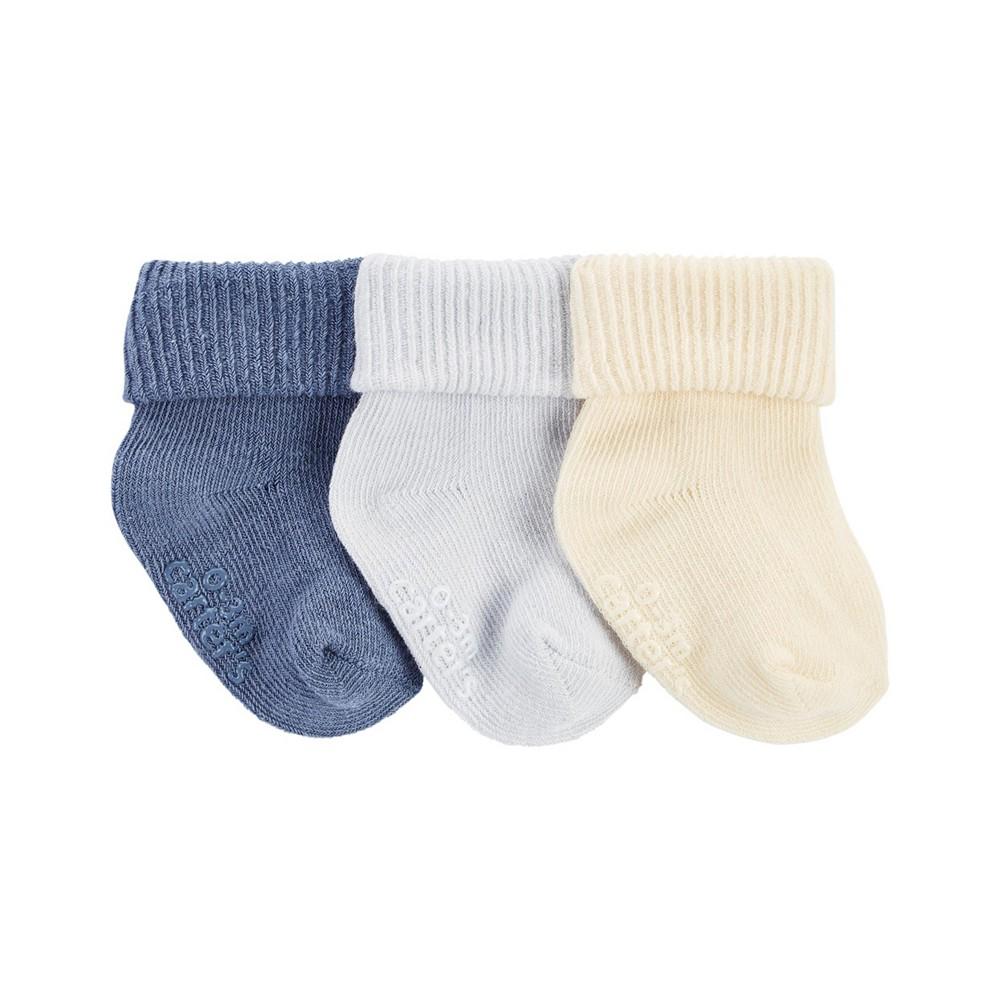 Carter's Baby Boys Soft Cotton Ribbed Socks, Pack of 3