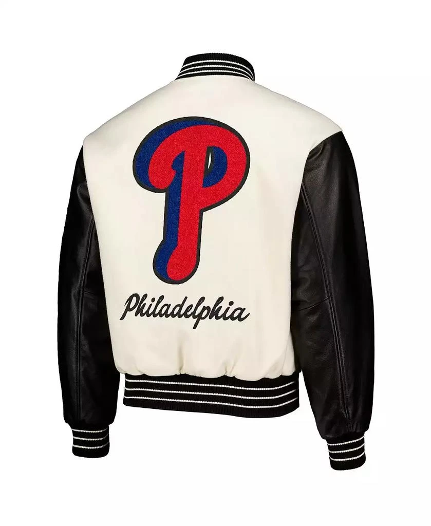 Pleasures Men's White Philadelphia Phillies Full-Snap Varsity Jacket 3