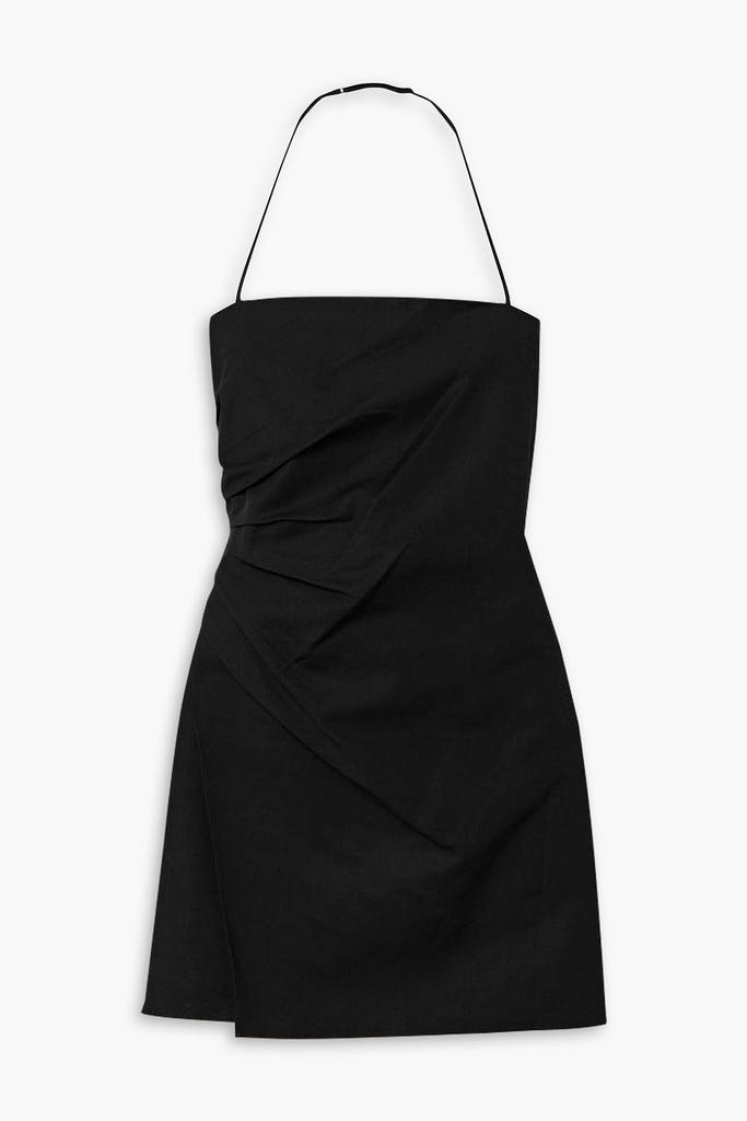 A.L.C. Charlie gathered stretch-cotton halterneck mini dress