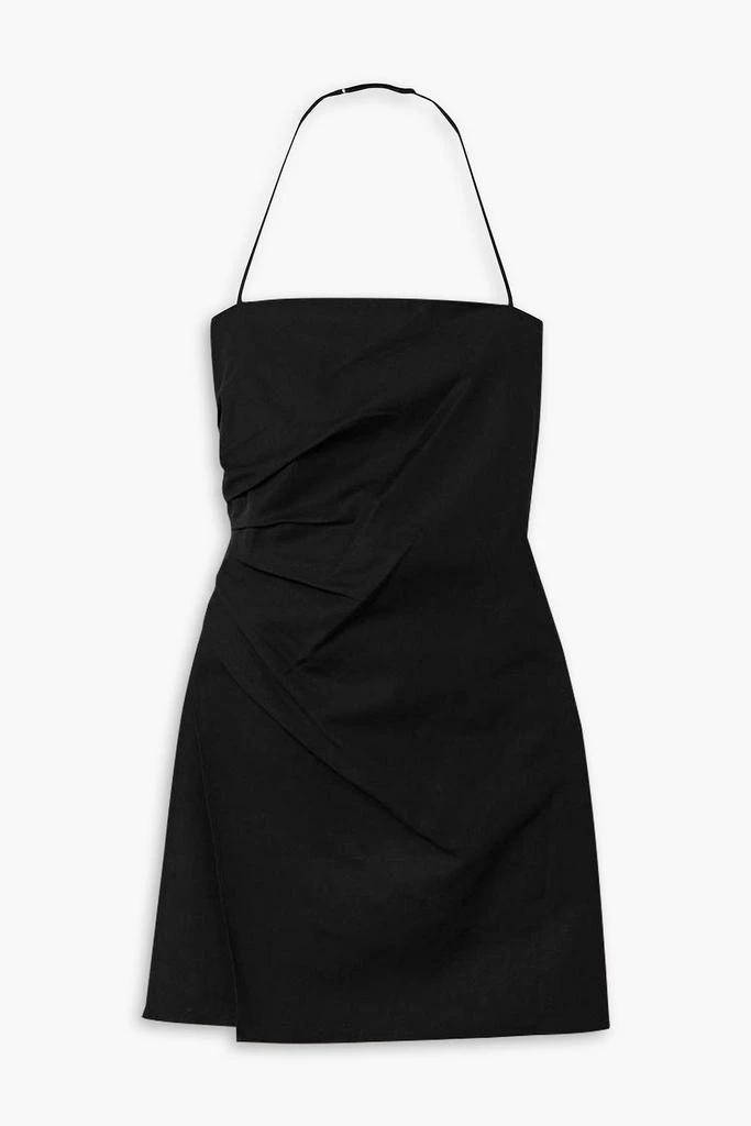 A.L.C. Charlie gathered stretch-cotton halterneck mini dress 1