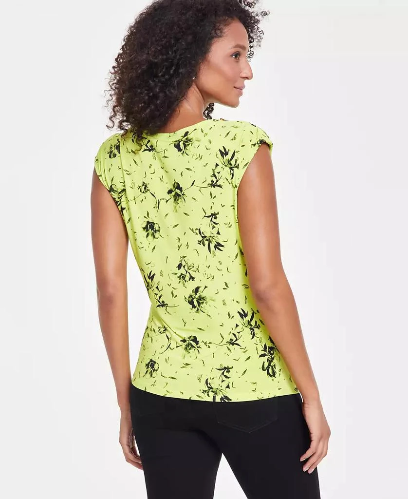 INC International Women's Printed Zip-Shoulder Blouse, Created for Macy's 2