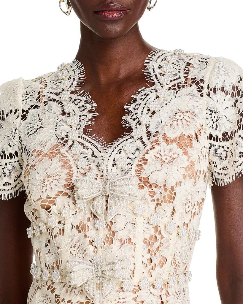 Self Portrait Fine Lace Embellished Midi Dress 2