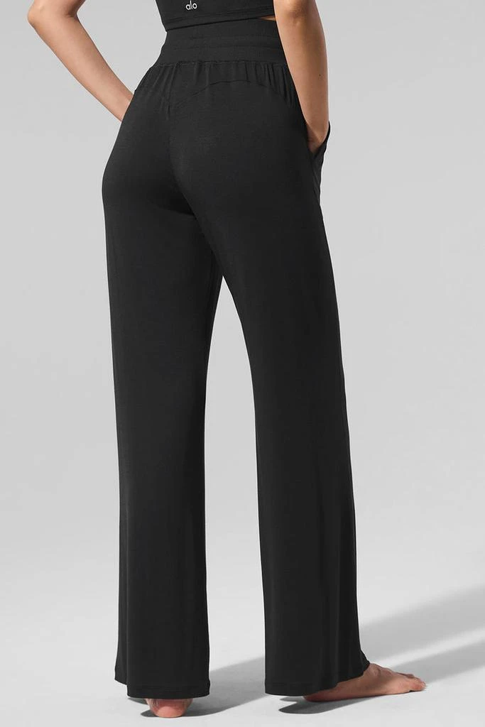 Alo Semi-Sheer Delicate Lounge Flare Pant - Black 3
