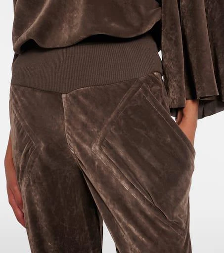 Rick Owens High-rise velour straight pants 4