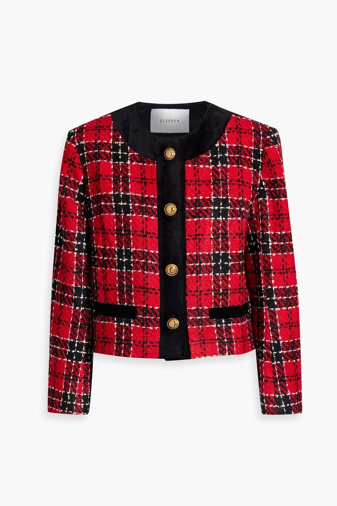 Sleeper Checked bouclè-tweed jacket