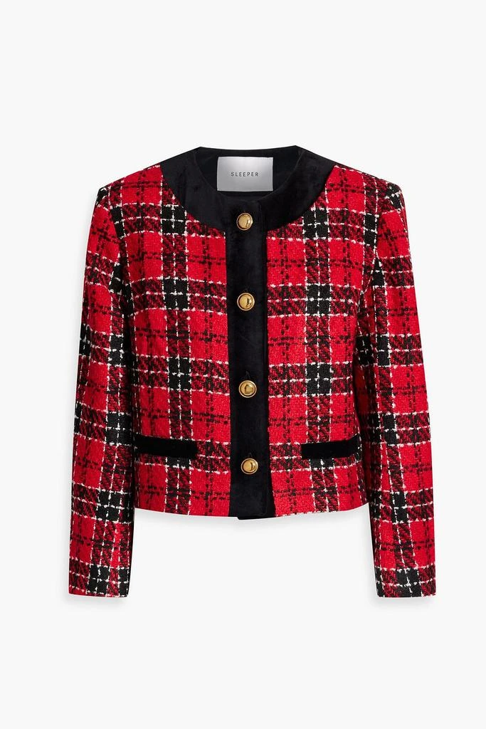 Sleeper Checked bouclè-tweed jacket 1