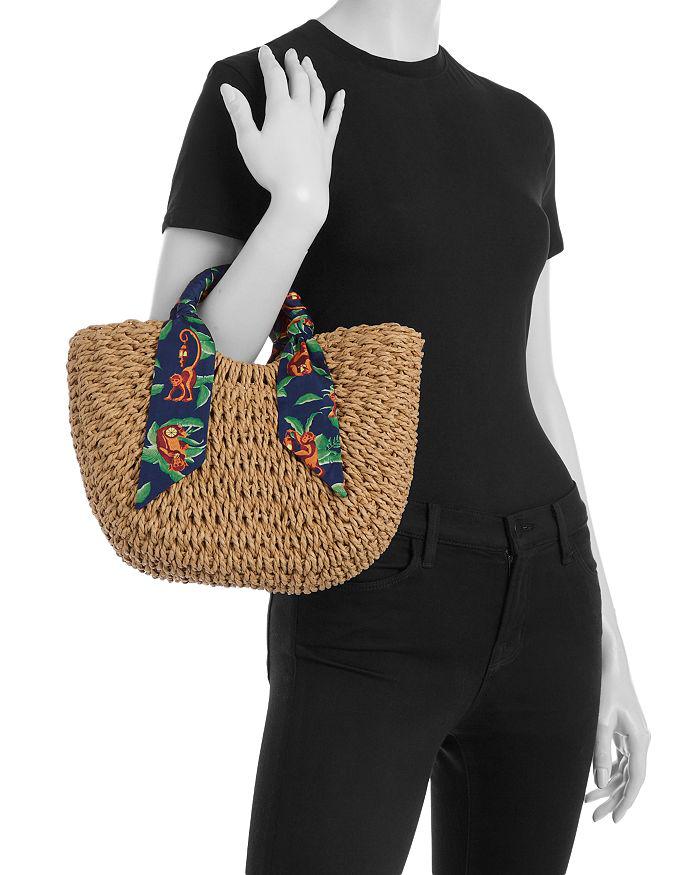 AQUA X The White Lotus Monkey Scarf Woven Basket Tote - Exclusive