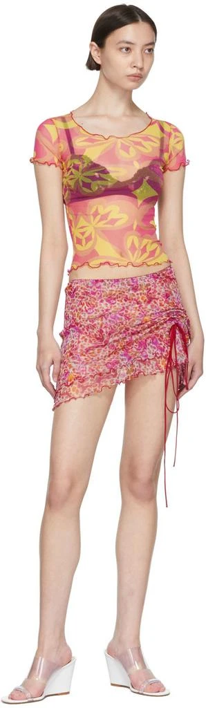 PRISCAVera SSENSE Exclusive Pink Nylon T-Shirt 4