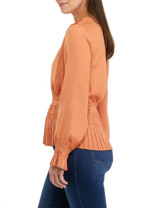 philosophy Womens Airflow V Neck Smock Waist Top 3