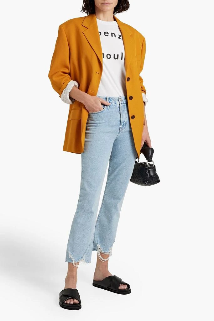FRAME Le Super High cropped distressed high-rise bootcut jeans 2