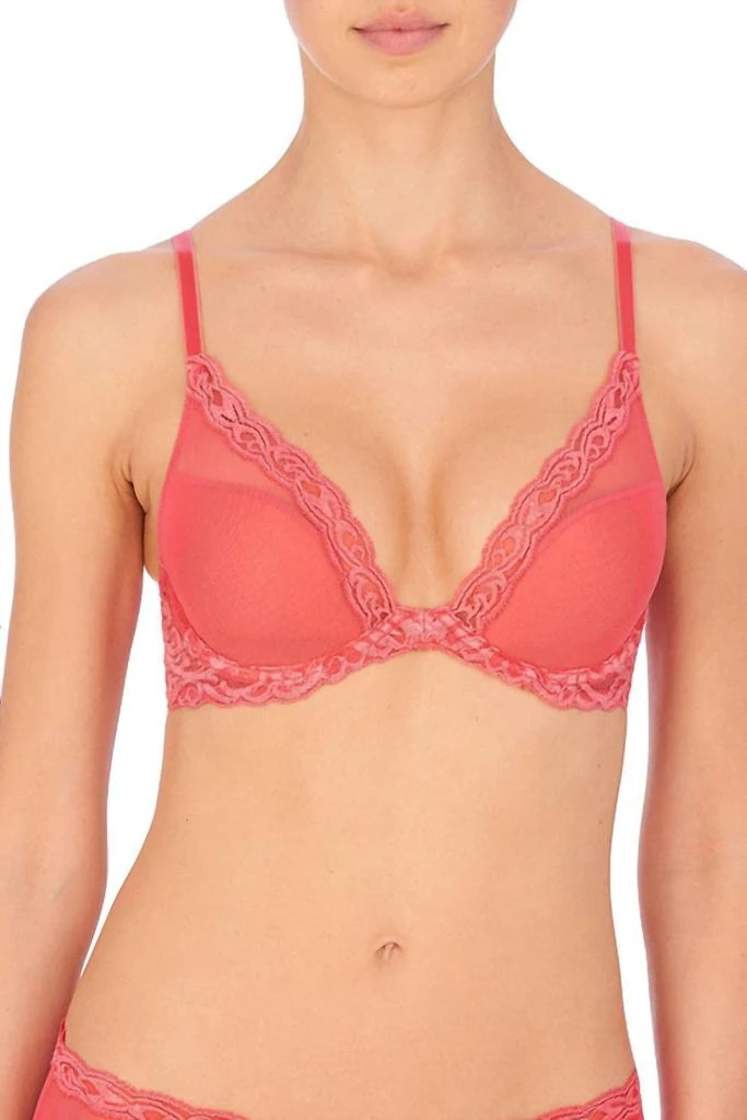 Natori Feathers Plunge T-Shirt Bra In Damask Pink