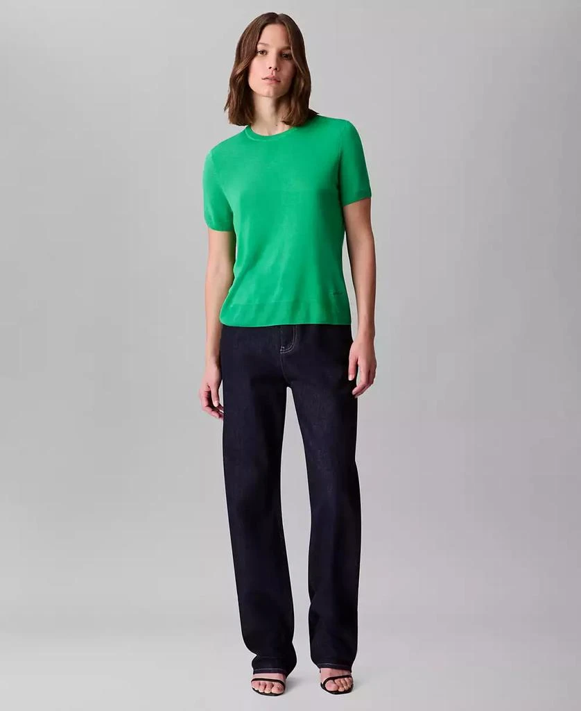 Calvin Klein Women's Fine Gauge Short-Sleeve Sweater 4