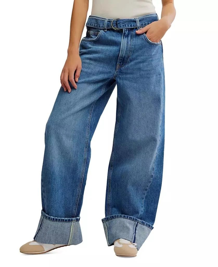 Free People Women's East Bay High-Rise Cuffed Cotton Jeans 5
