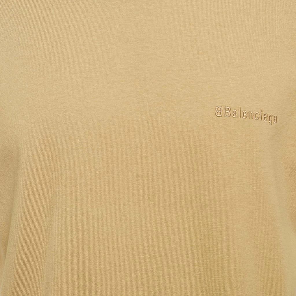 Balenciaga Balenciaga Brown Logo Embroidered Cotton Knit  T-Shirt S 3