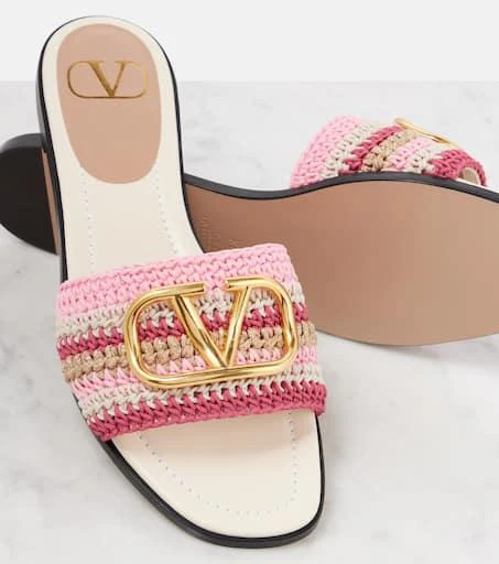 Valentino VLogo Signature crochet slides 5