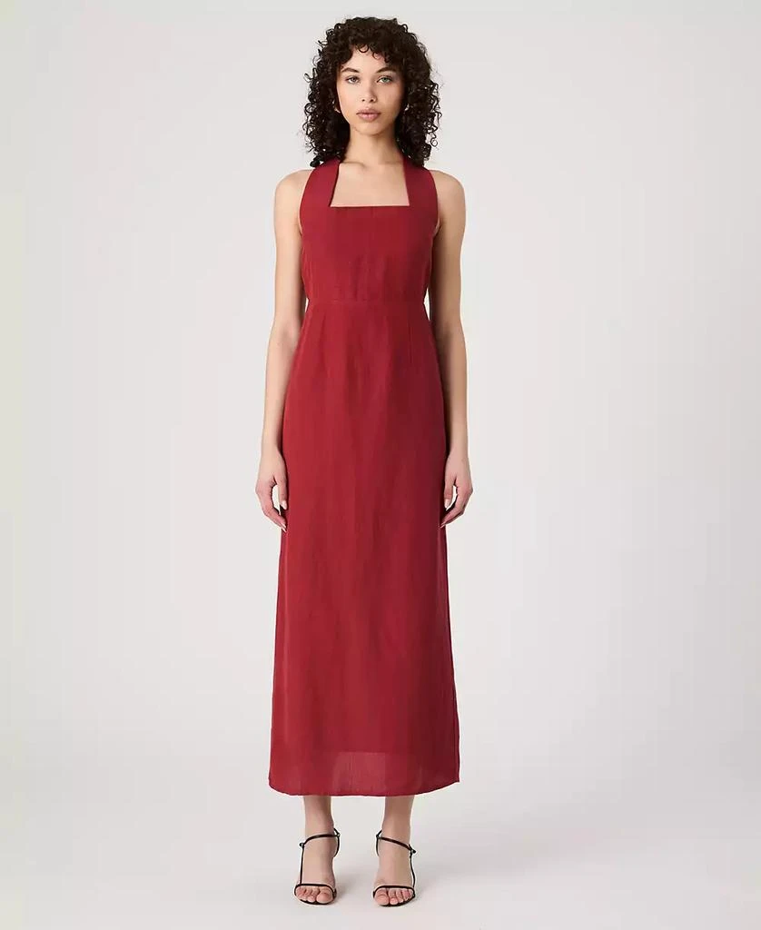 French Connection Women's Birdie Linen-Blend Halter-Neck Midi Dress 1