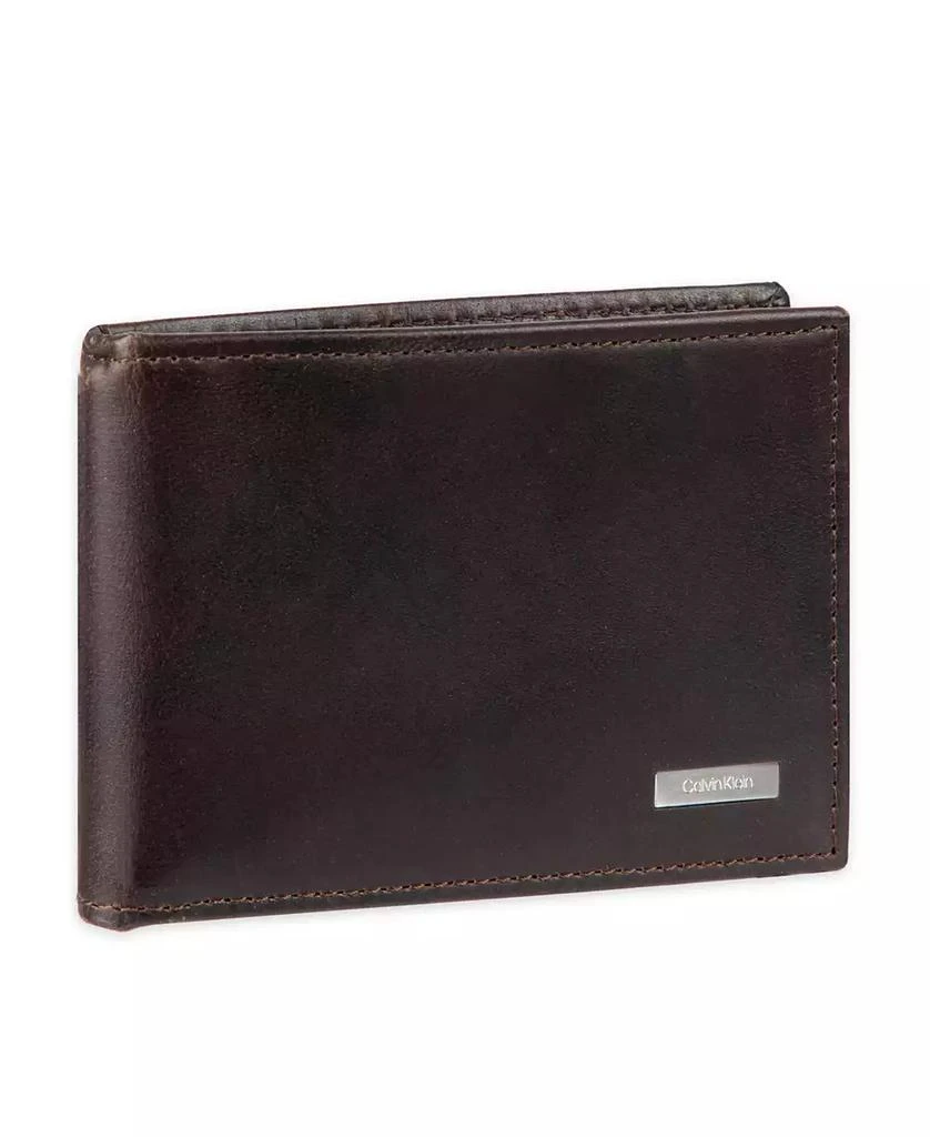 Calvin Klein Men's RFID Two Tone Arcadia Leather Front Pocket Flick Bar Wallet