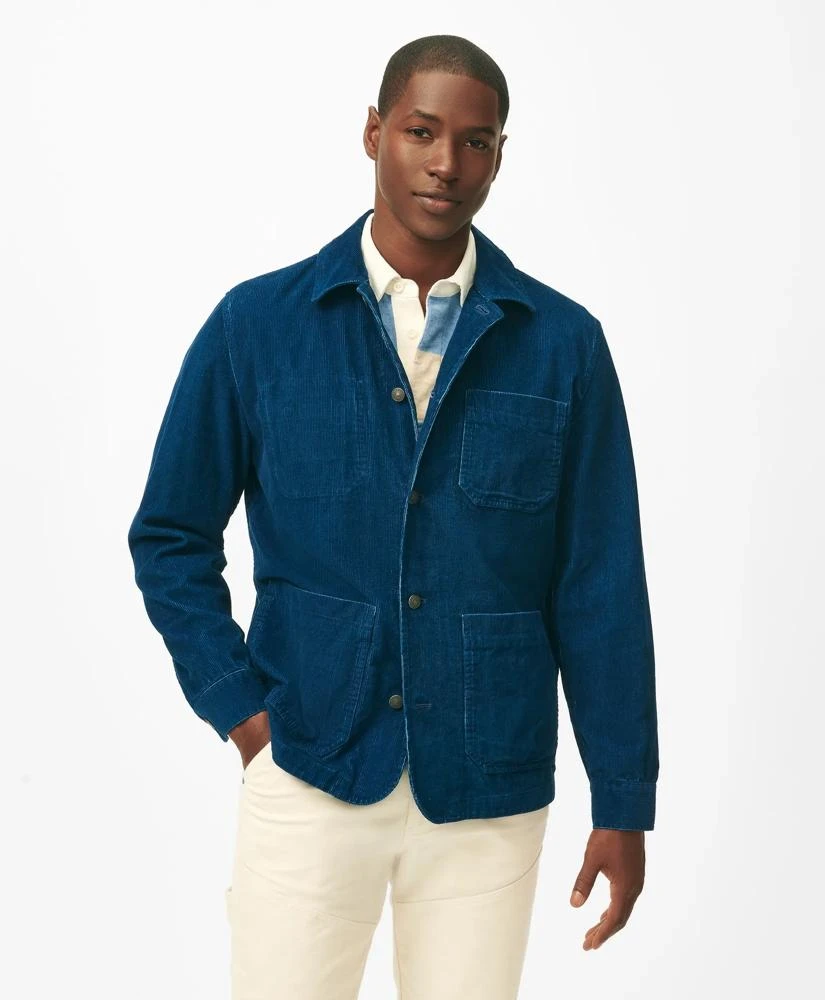 Brooks Brothers Chore Coat in Authentic Indigo-Dyed Pinwale Corduroy Cotton 1