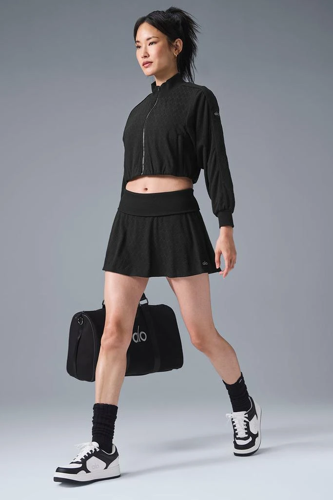 Alo Cropped Doubles Only Full Zip Jacket - Black 3