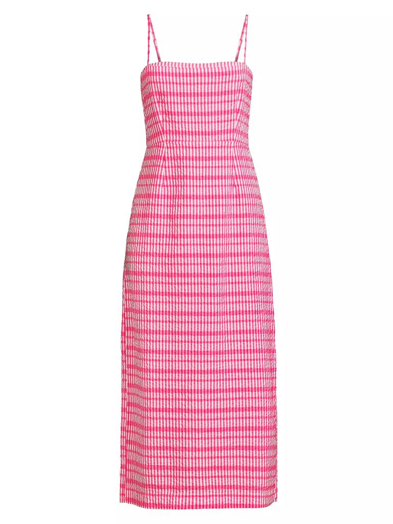 Ciao Lucia Lareina Check Seersucker Midi-Dress