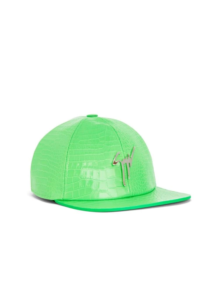 Giuseppe Zanotti COHEN SIGNATURE LOGO LEATHER BASEBALL CAP 2