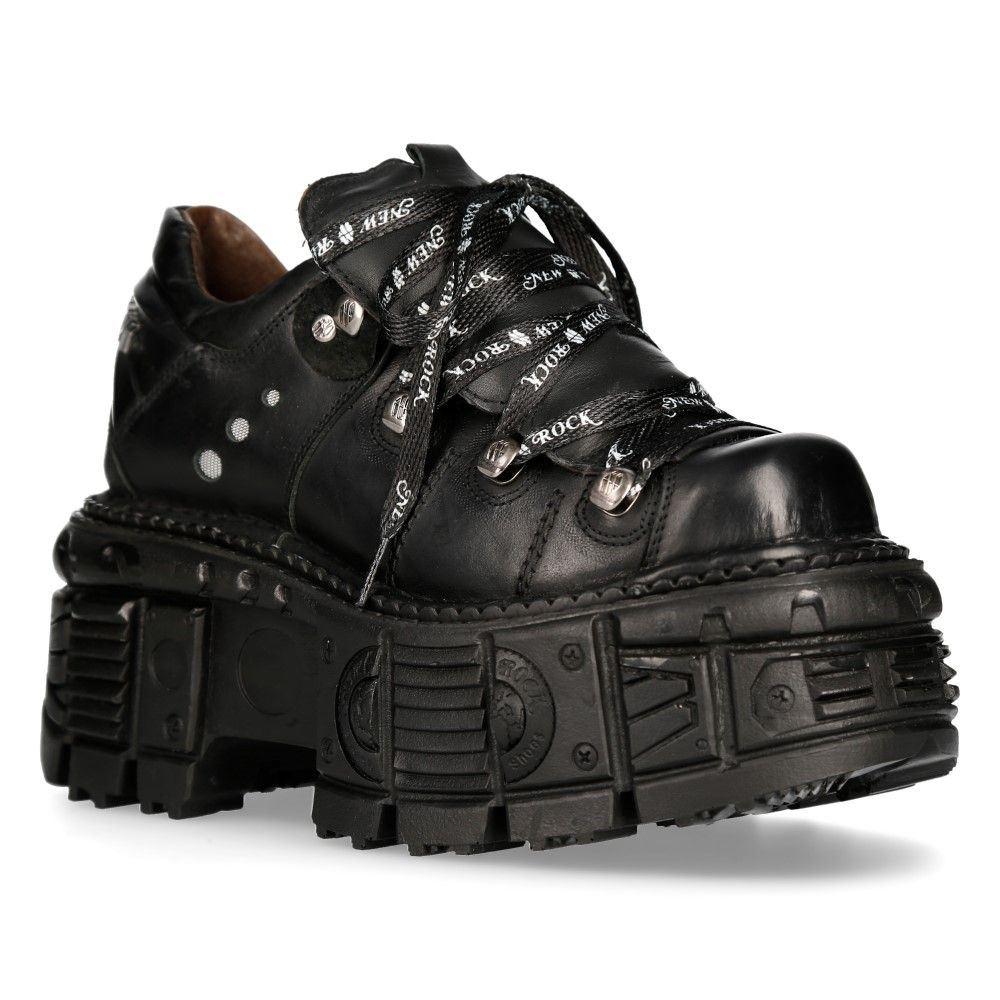 Shop M-106-C181 Black Gothic Punk Chunky Platform Ankle