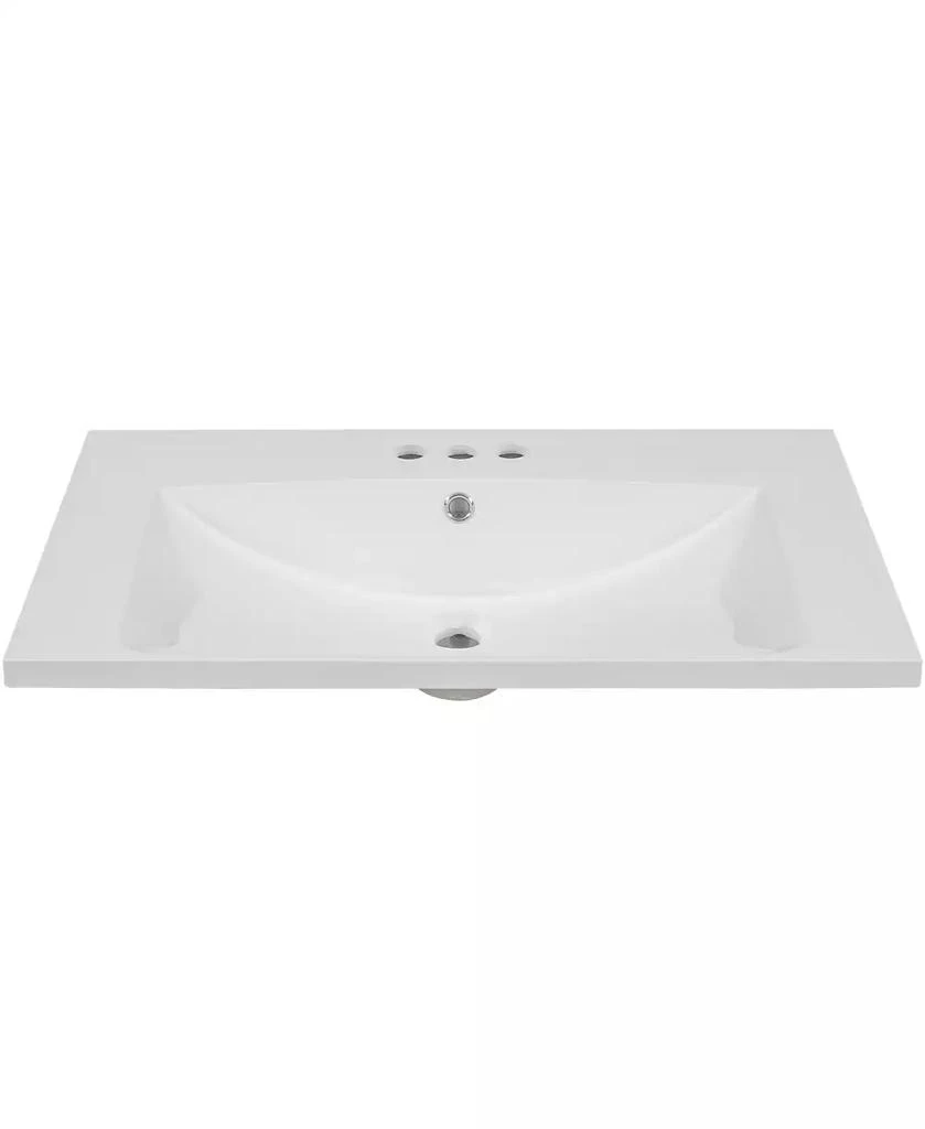 CASAINC 30" Single Bathroom Vanity Top with Basin, 3-Faucet Holes, Ceramic Construction 4