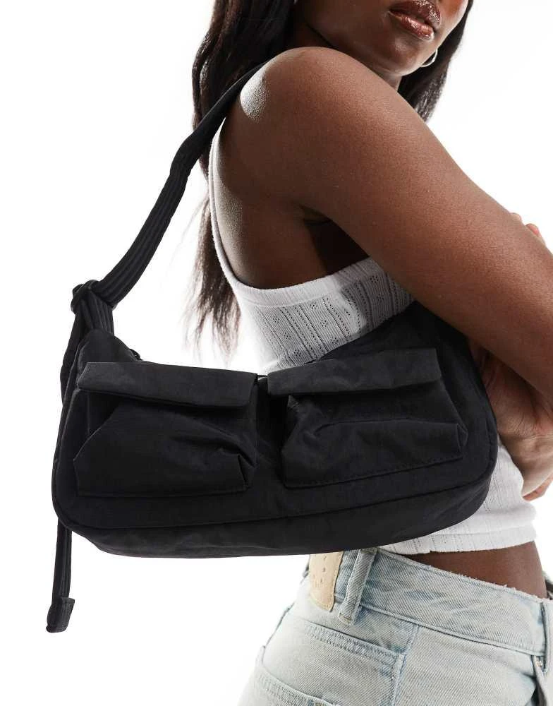 Baggu Baggu cargo nylon shoulder bag in black 2