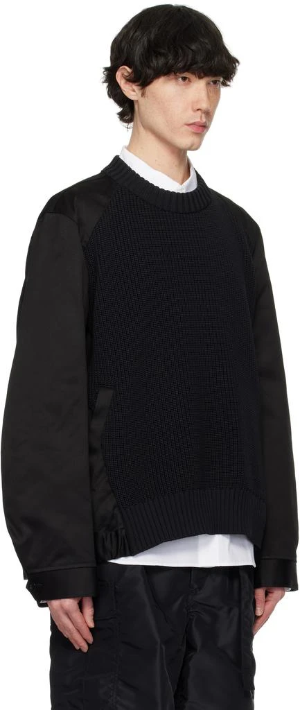 Sacai Black Cotton Chino Mix Sweater 2