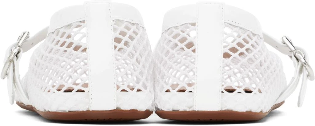 Alaïa White Fishnet Ballerina Flats 2