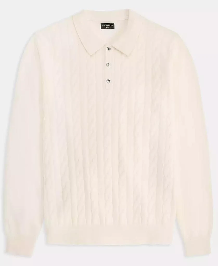Club Room Men's Regular-Fit Cable-Knit 100% Cashmere Sweater Polo Shirt, Macy's Exclusive 3