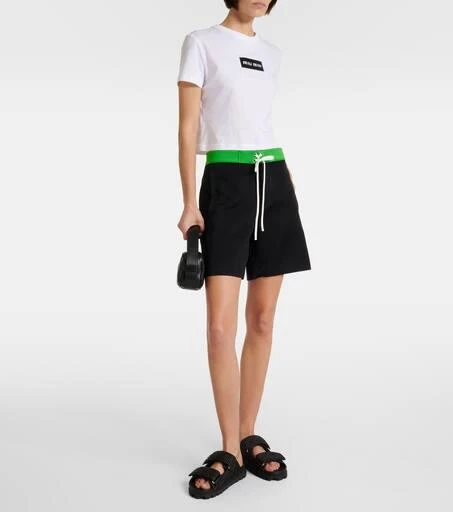 Miu Miu Logo raffia-effect sandals 2