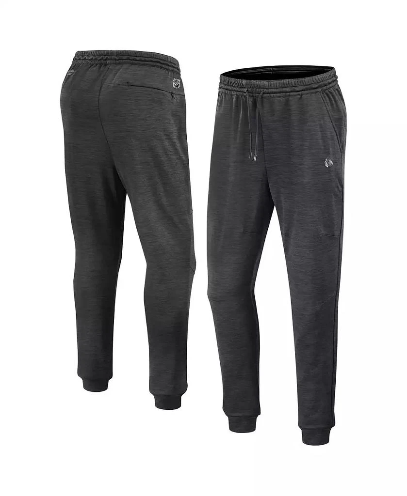 Fanatics Men's Heather Charcoal Chicago Blackhawks Authentic Pro Fleece Sweatpants 1
