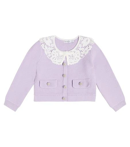 Self Portrait Lace-trimmed embellished cardigan 1